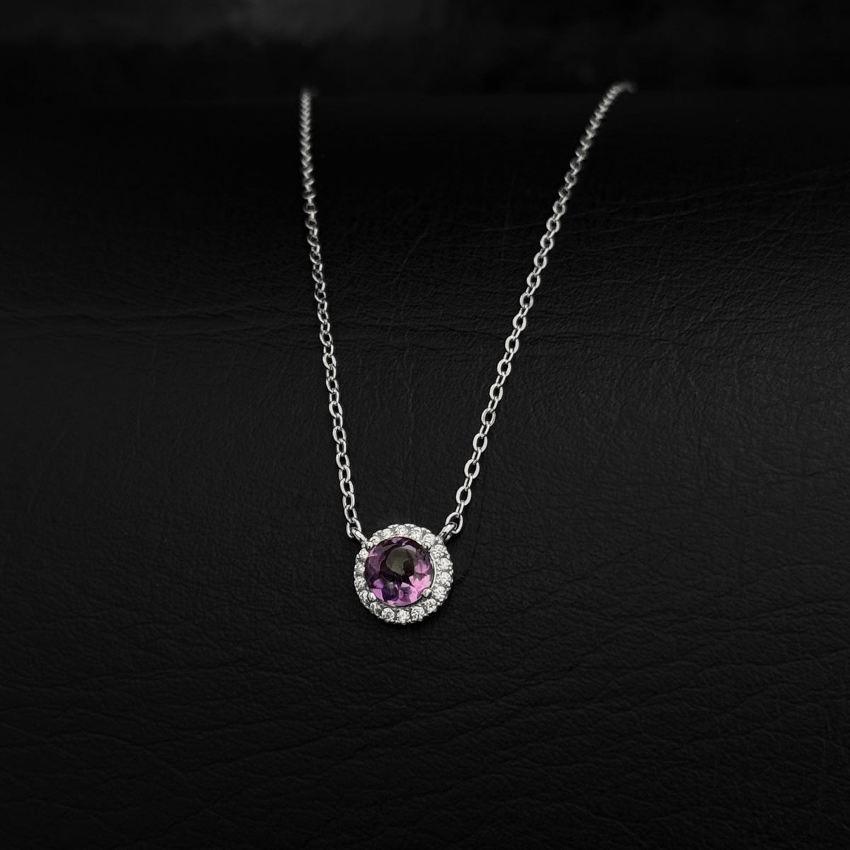 Cadena Veneciana & Dije Amatista / Plata 925