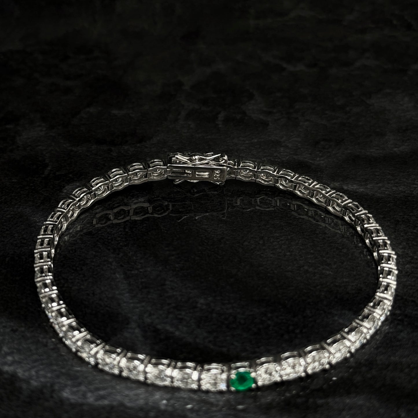 Pulsera Tenis 4mm / Moissanitas / Esmeralda / Plata 925
