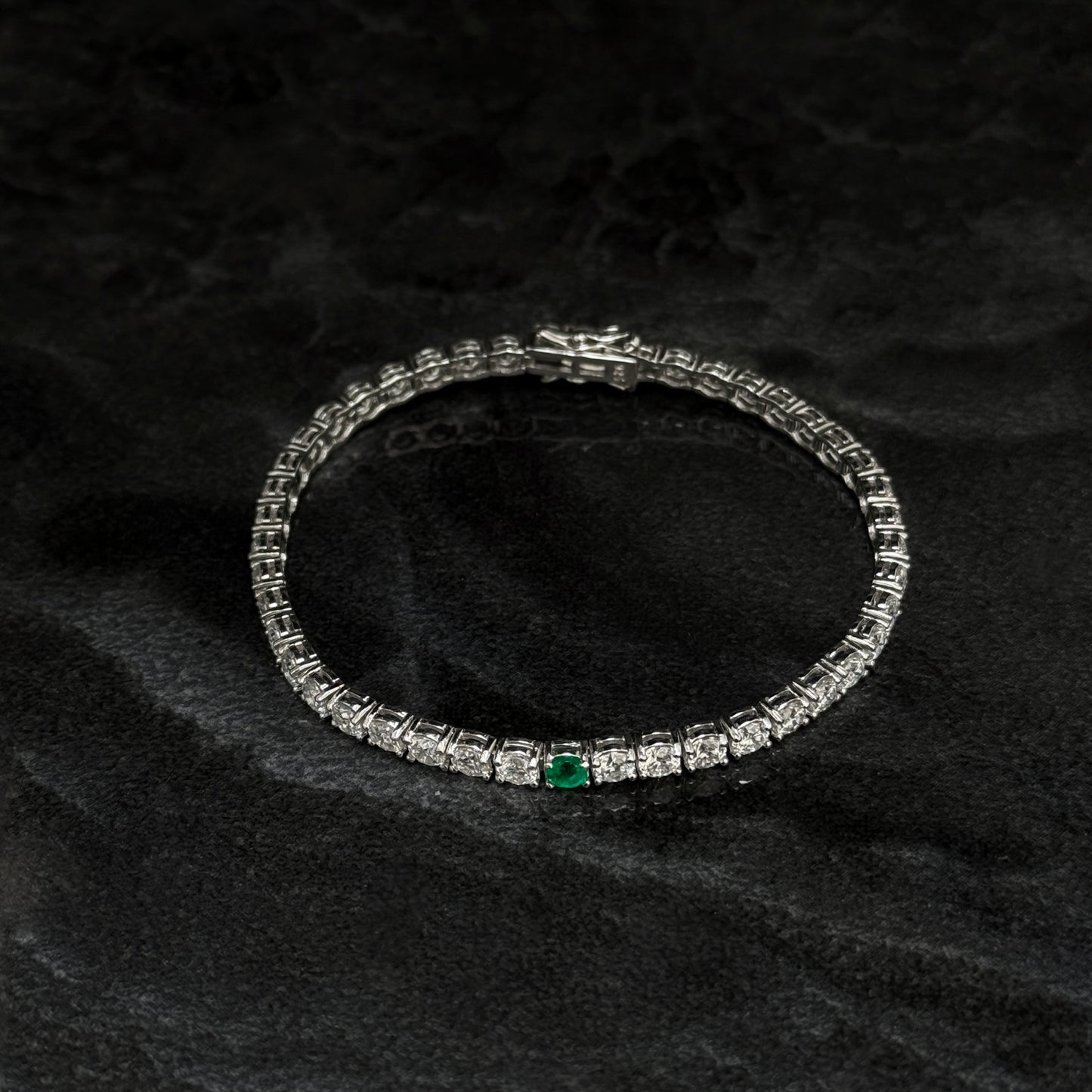 Pulsera Tenis 4mm / Moissanitas / Esmeralda / Plata 925