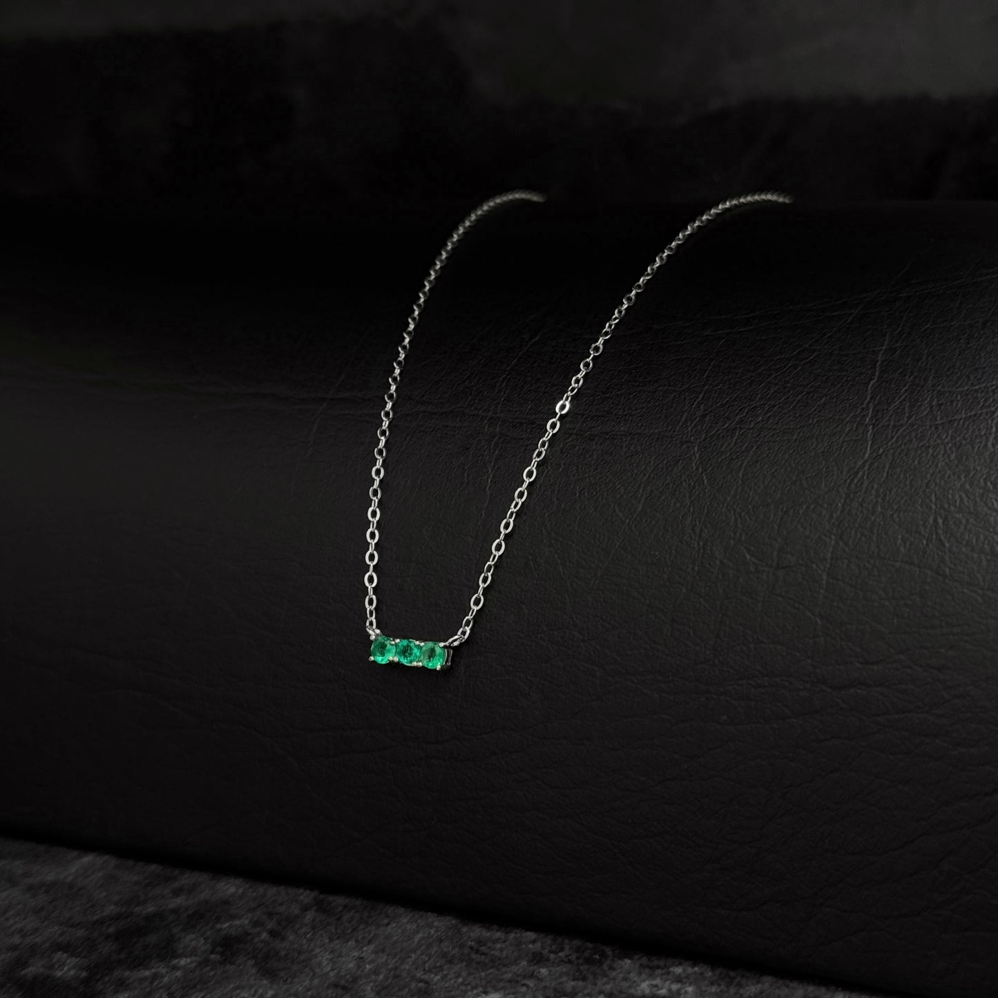 Set Cadena Dije Esmeraldas / Plata 925