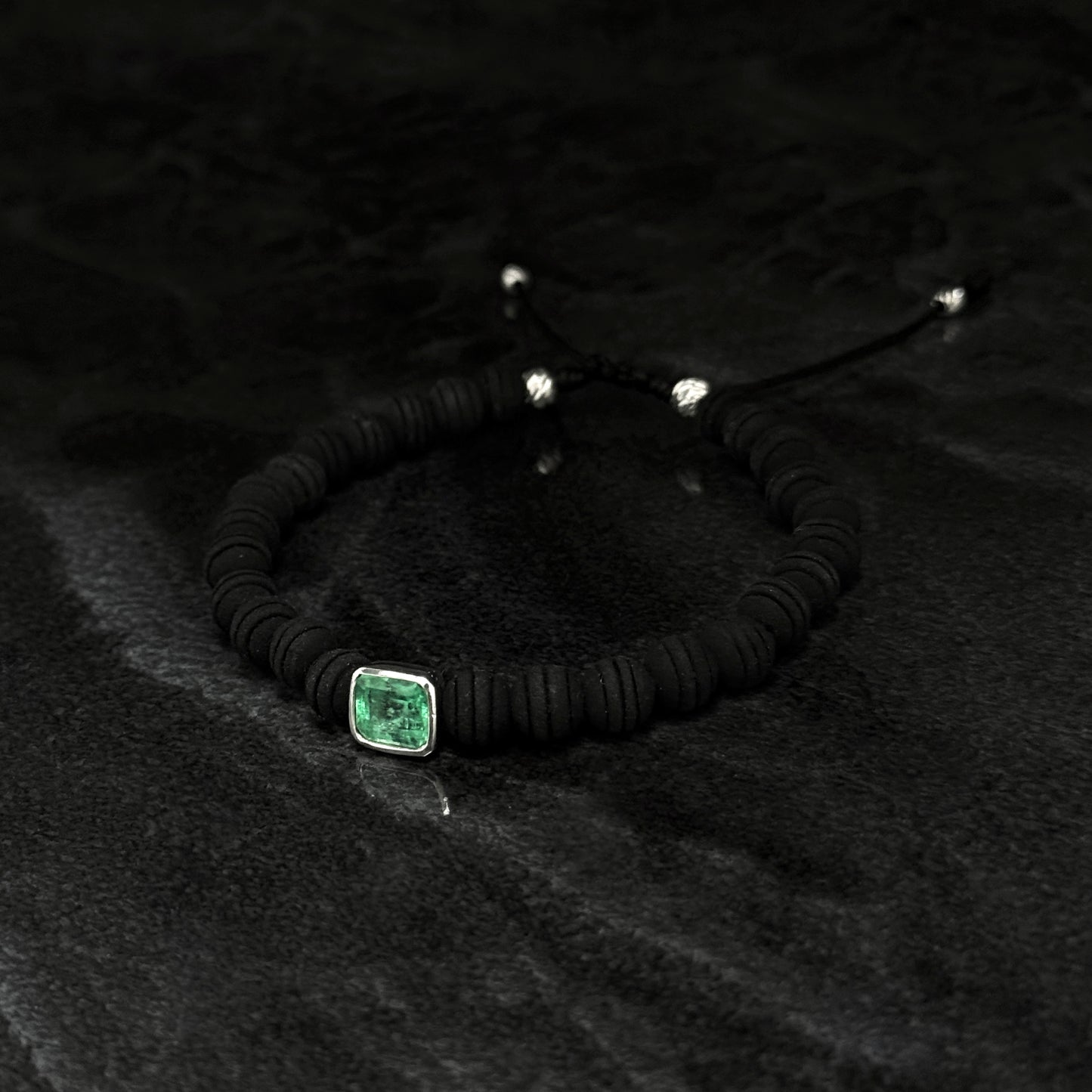 Pulsera Tejida Exclusiva / Esmeralda Colombiana / Plata 925