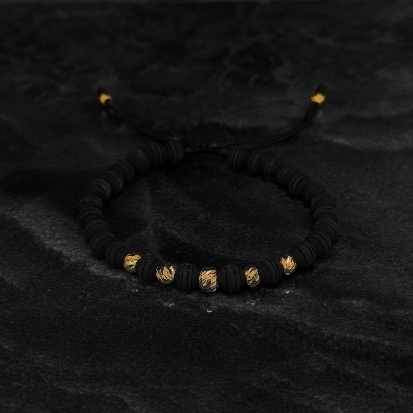 Woven Bracelet / 18K Gold Balls