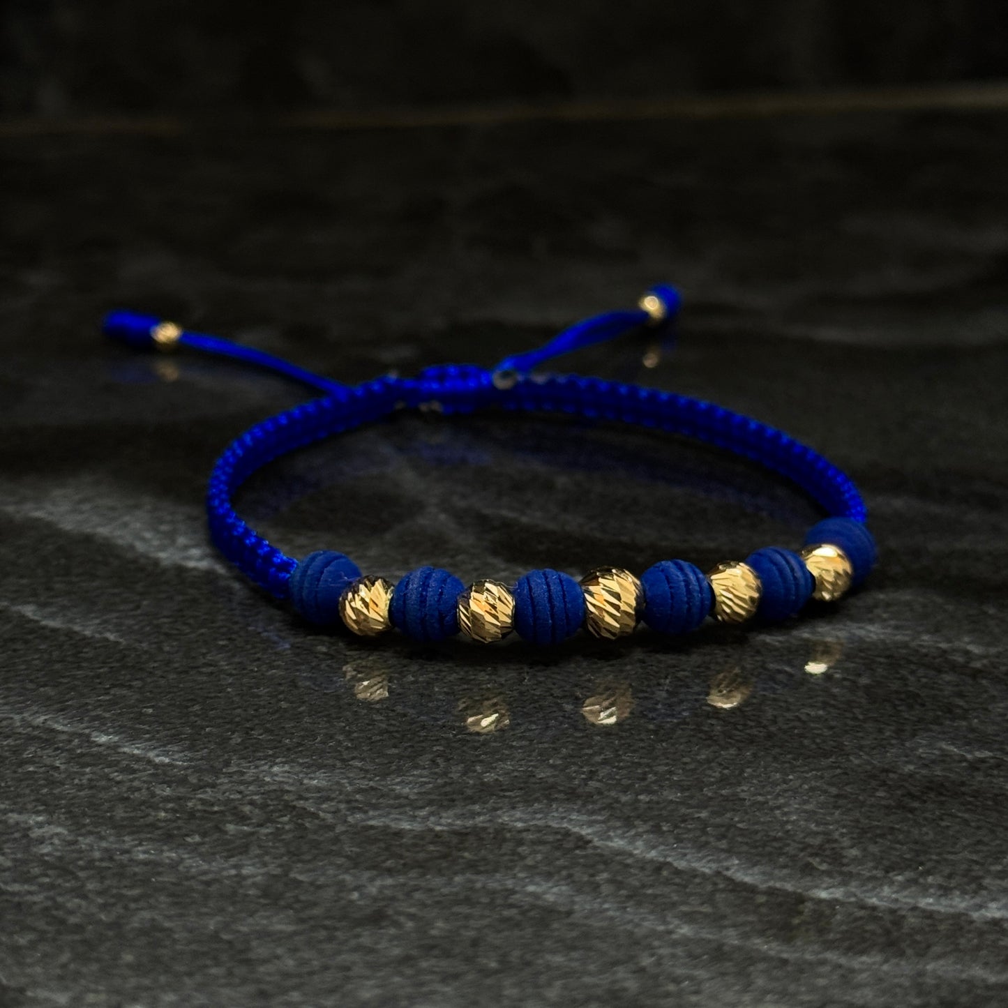 Woven Bracelet / 18K Gold Balls