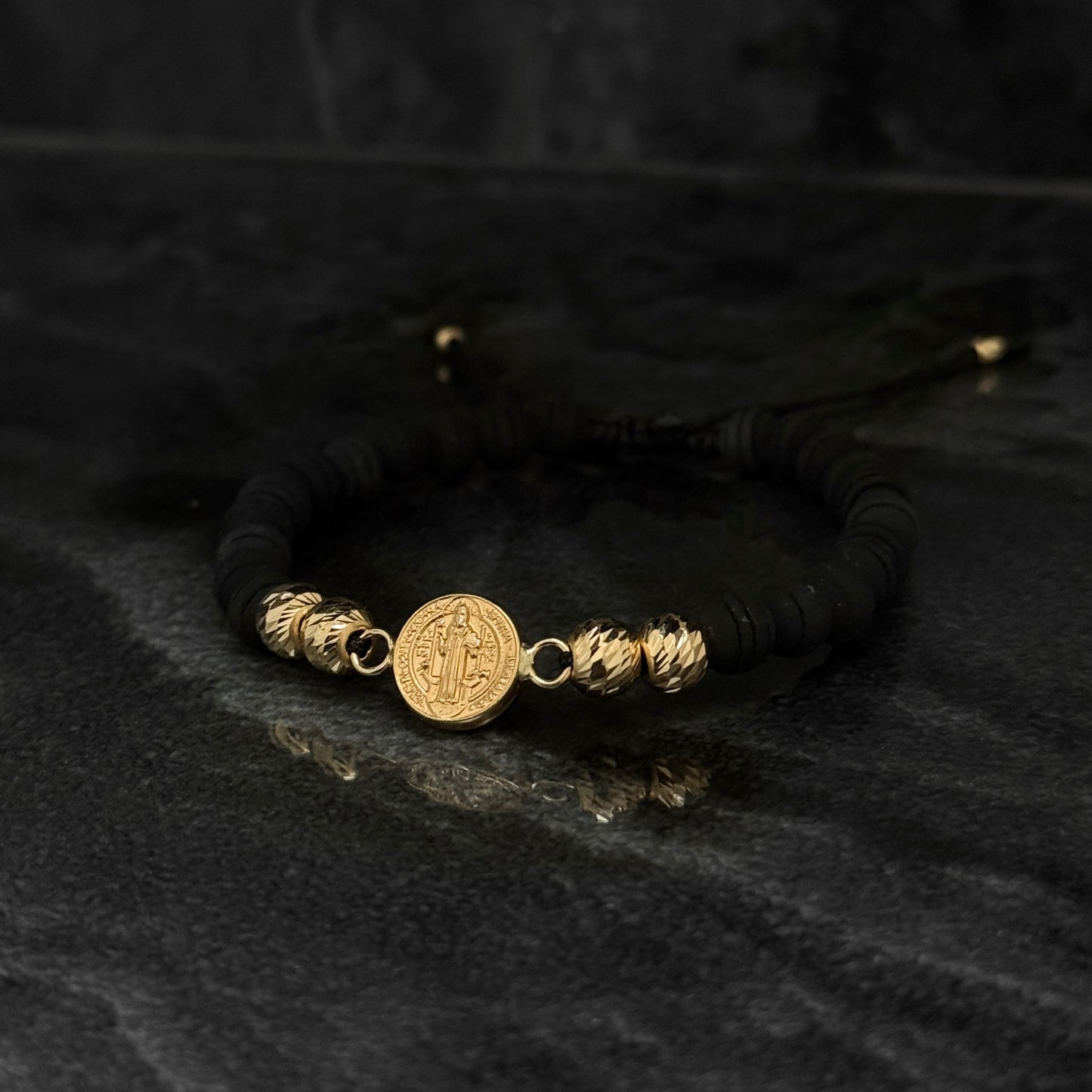 San Benito Woven Bracelet / 18K Gold Balls