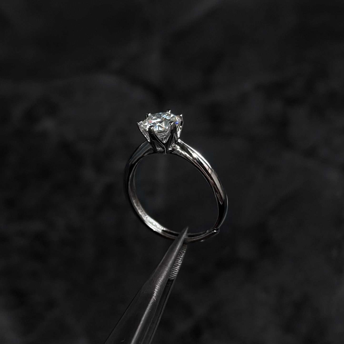 Anillo de Lujo Bajo Fabricación / Moissanita 6.5mm / Plata 925