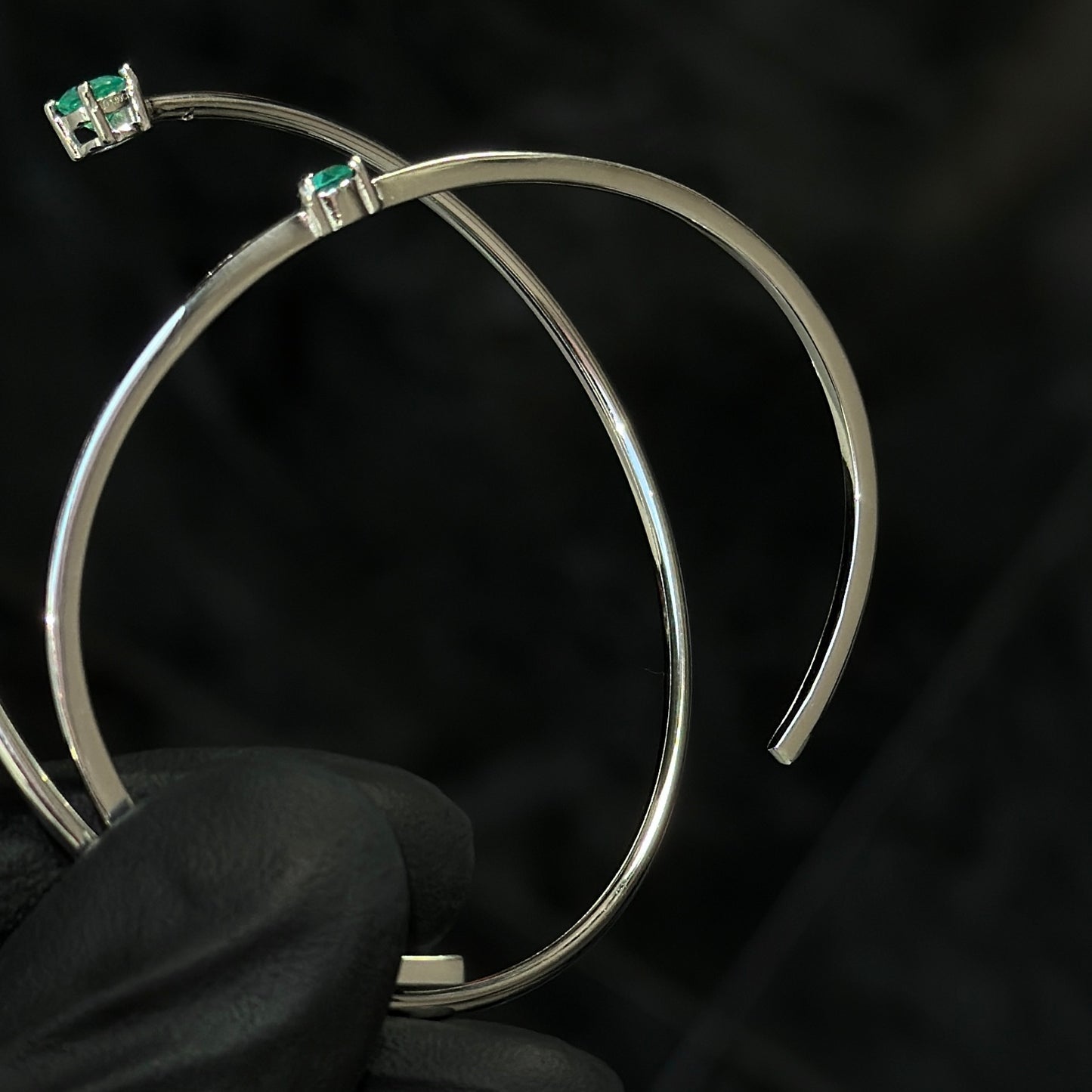 Brazalete Exclusivo / Esmeralda Colombiana / Moissanita / Plata 925