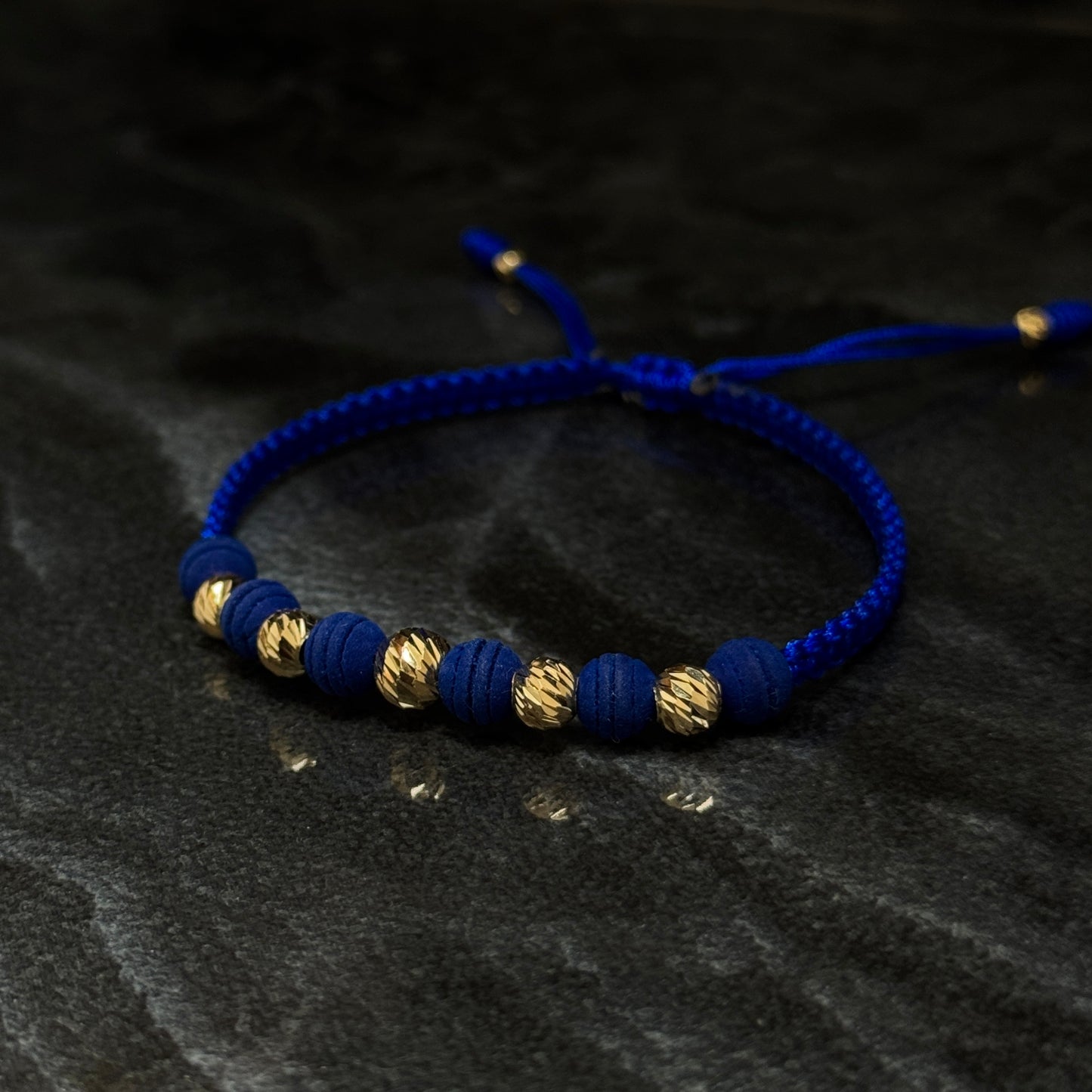 Woven Bracelet / 18K Gold Balls