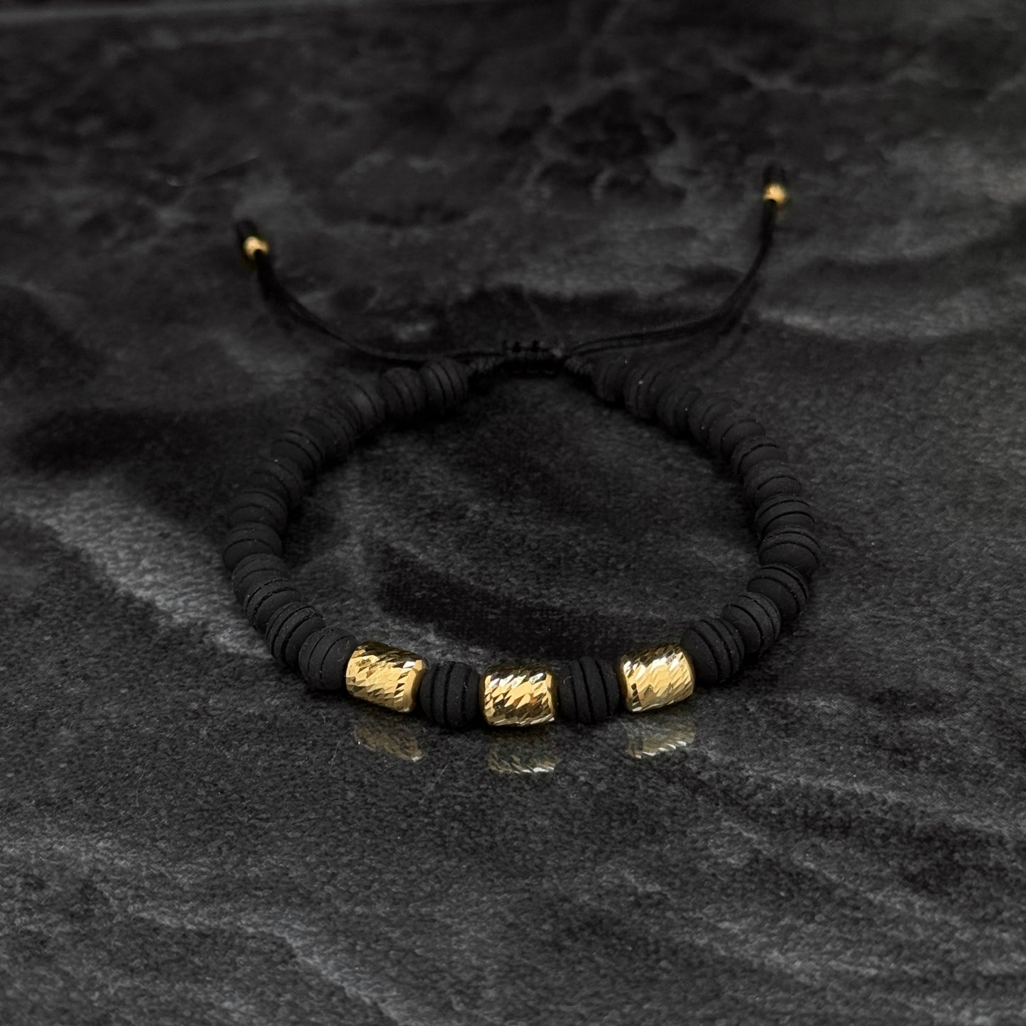 Pulsera Tejida Exclusiva / Cilindros Oro 18K