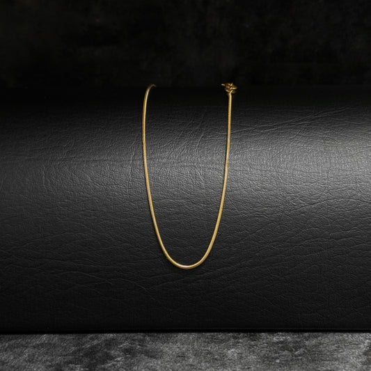 Rattail Chain 1mm x 40cm / 18K Gold