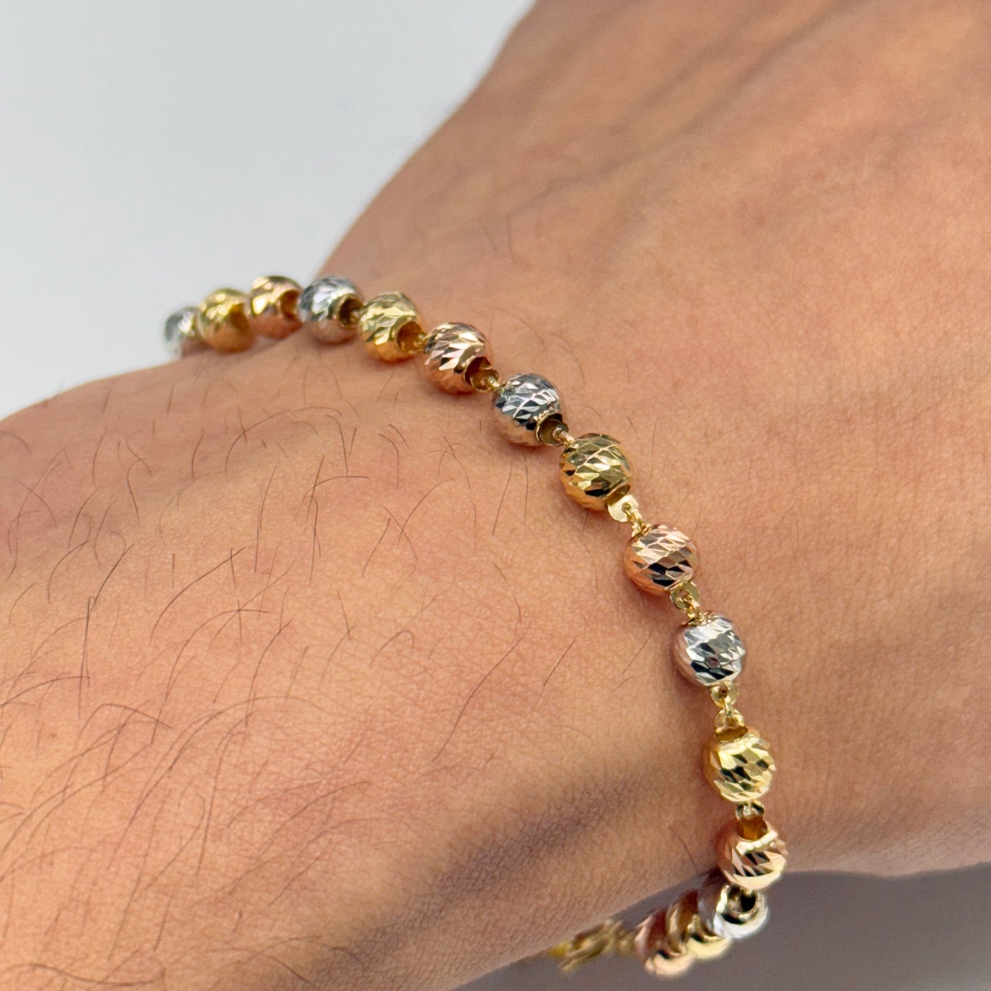 Pulso de Lujo 19.5cm / Balines Oro 18K