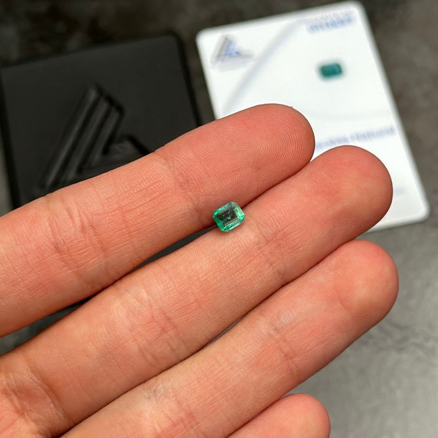 Esmeralda-Zambia Certificada / 0,47ct / 5,16 x 4,45 x 2,61 mm