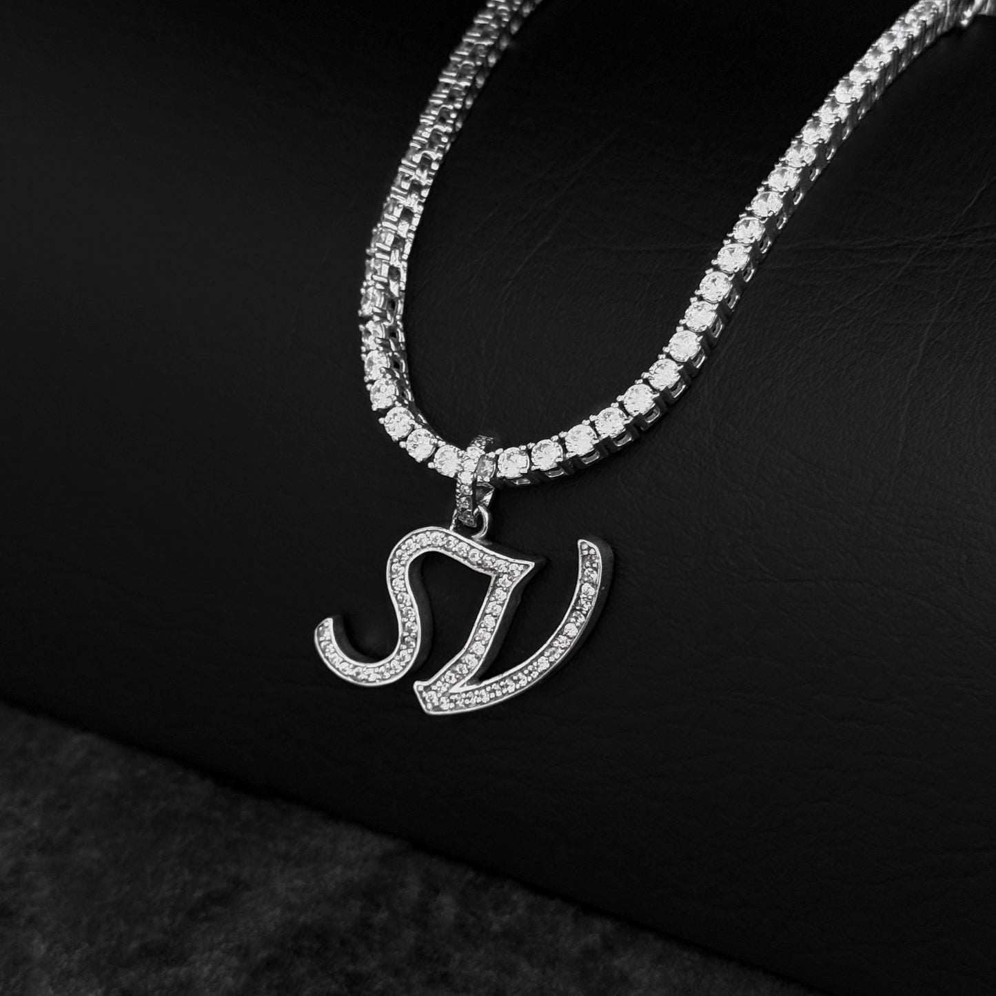 Set Cadena Tenis / Dije Personalizado / Moissanitas / Plata 925