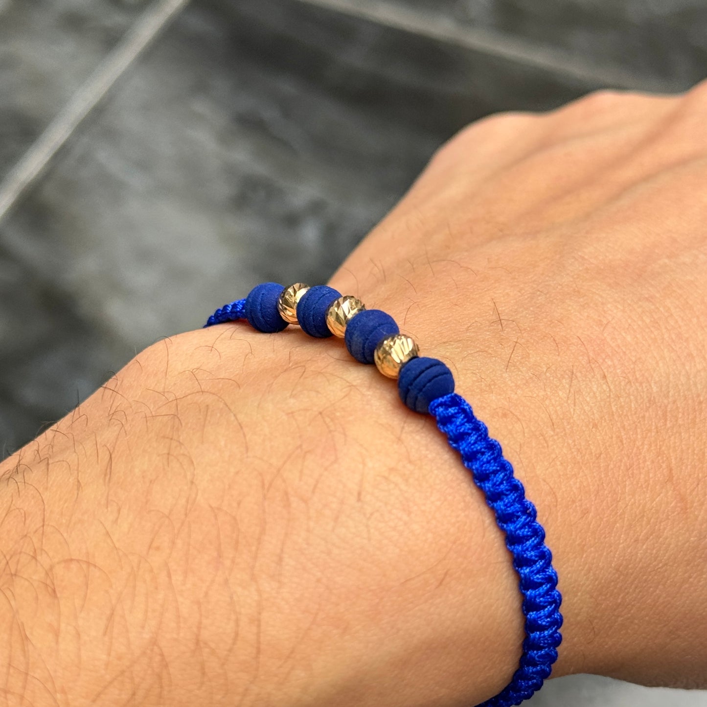 Woven Bracelet / 18K Gold Balls