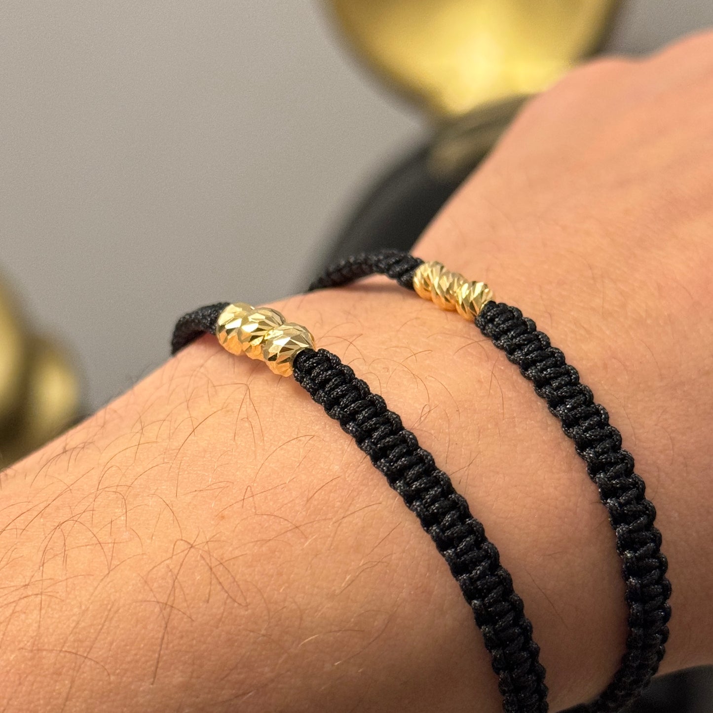 Woven Bracelets / 18K Gold Balls
