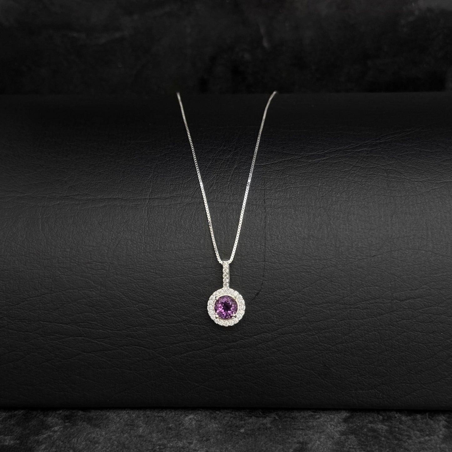 Cadena Veneciana / Dije Amatista Certificada / Plata 925