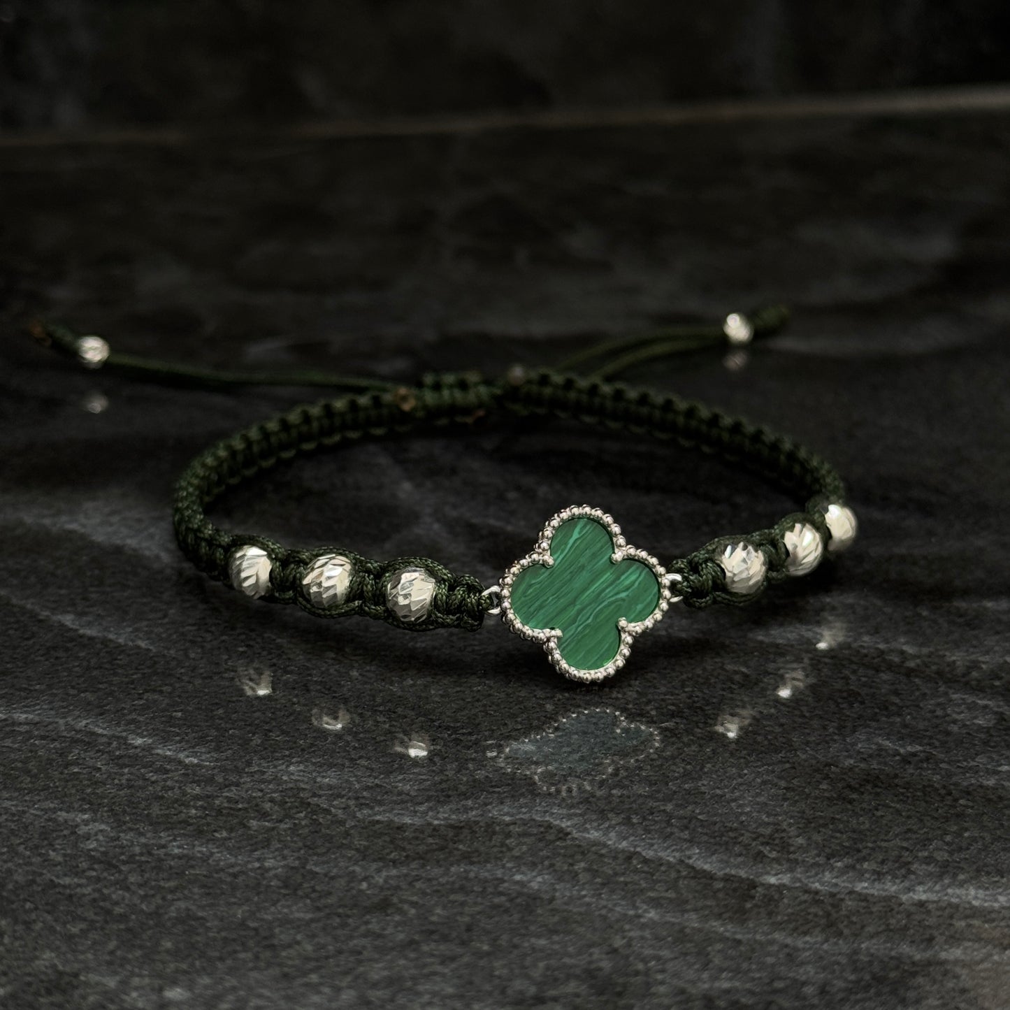 Lucky Clover Bracelet / Green / 925 Silver