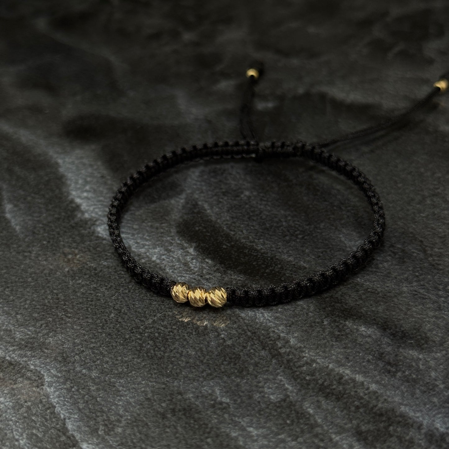 Woven Bracelet / 18K Gold Balls