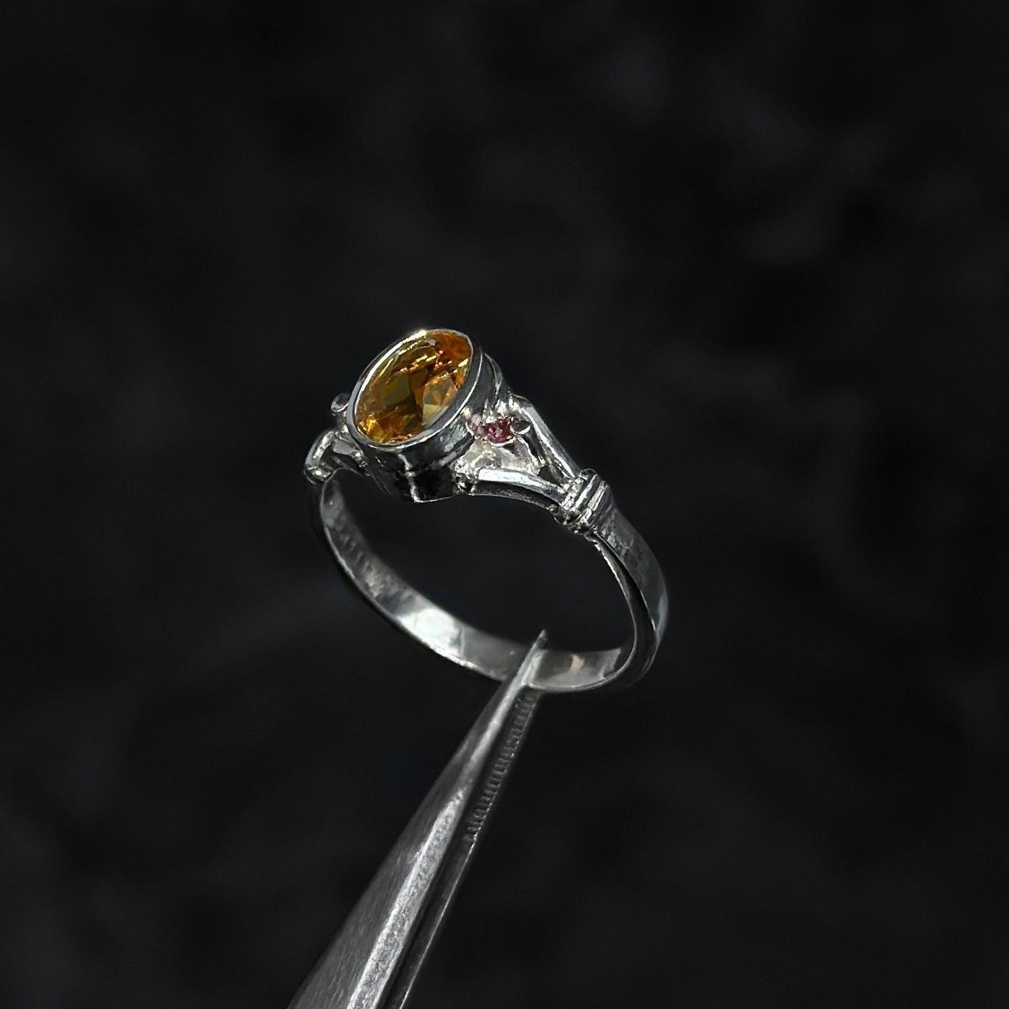 Anillo de Lujo #7 / Citrino & Turmalinas Naturales / Plata 925
