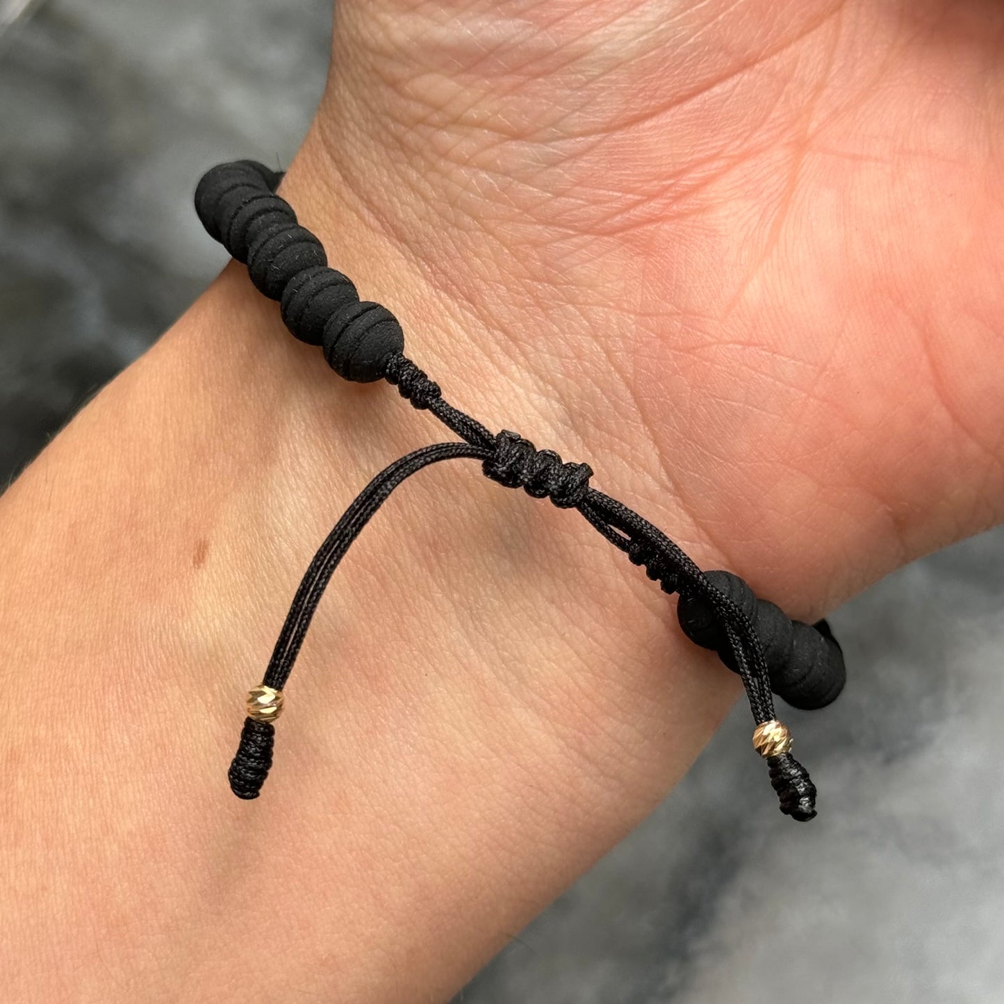 Woven Bracelet / 18K Gold Balls