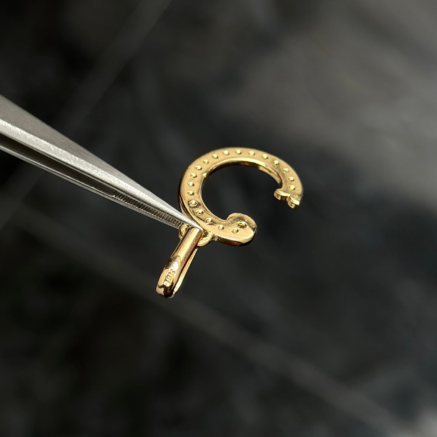 Initial “C” Pendant / Blue Diamonds / 18K Gold