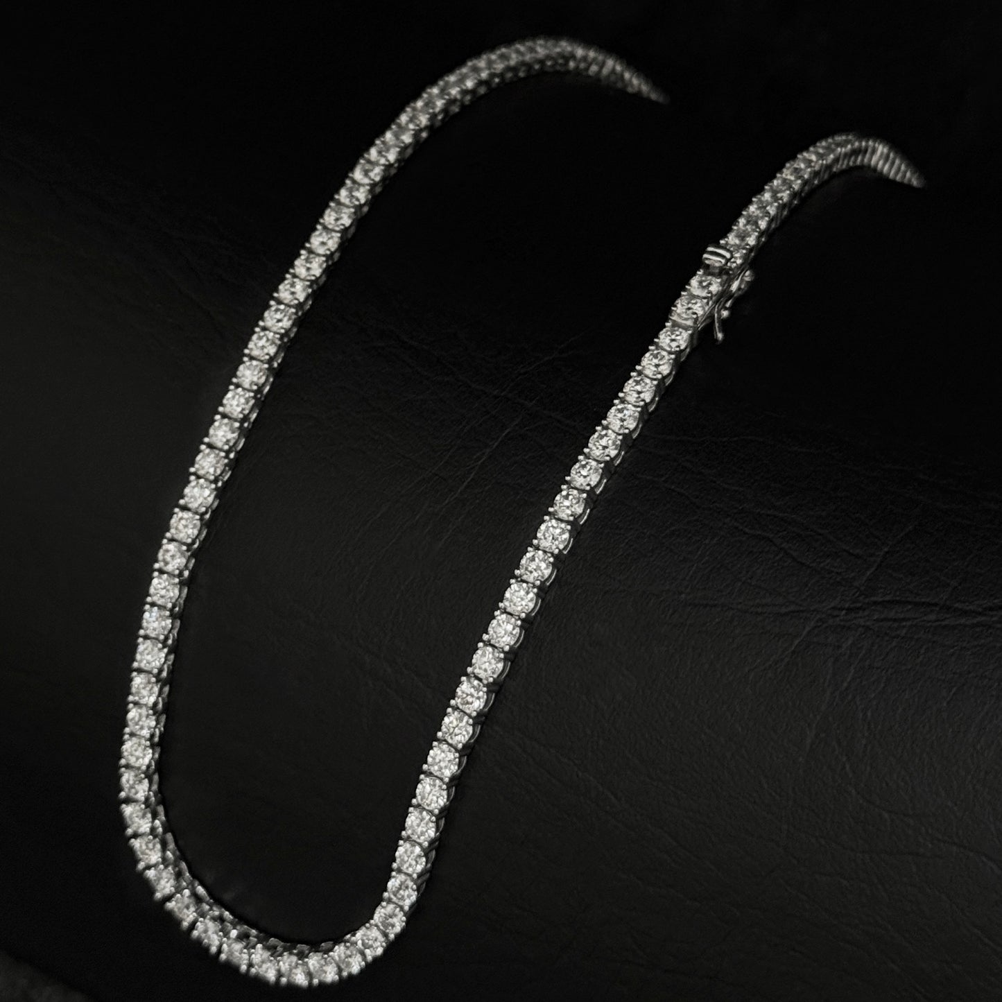 Cadena Tenis 3mm / Moissanitas / Plata 925