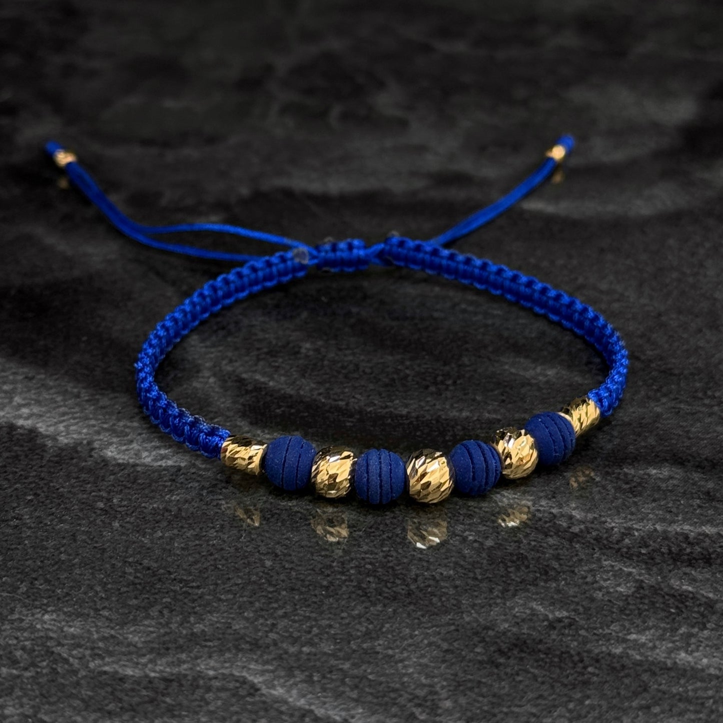 Pulsera Tejida Exclusiva / Cilindros & Balines Oro 18K