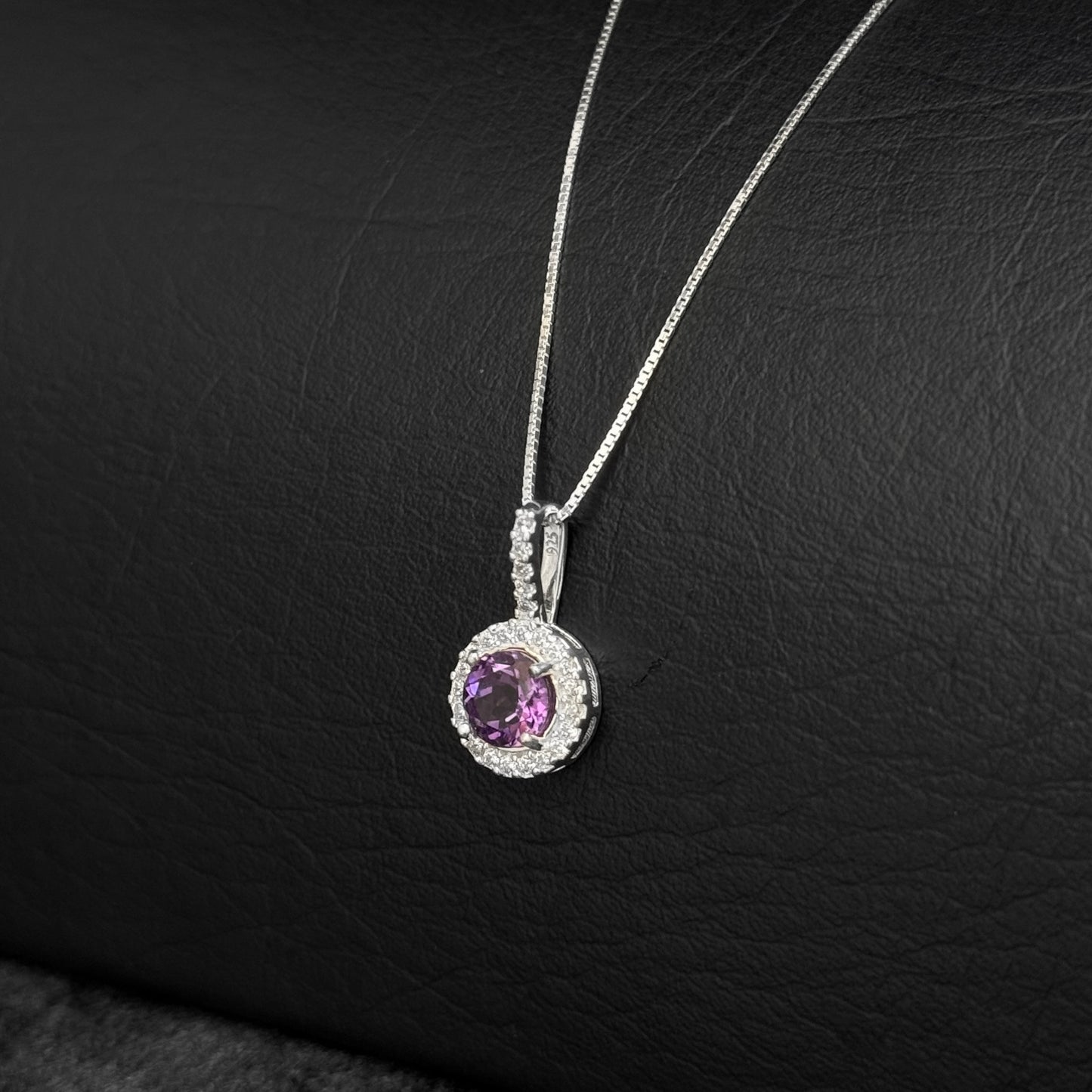 Cadena Veneciana / Dije Amatista Certificada / Plata 925