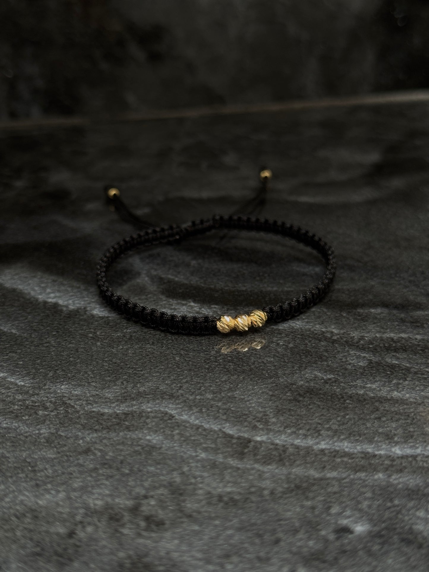 Woven Bracelet / 18K Gold Balls
