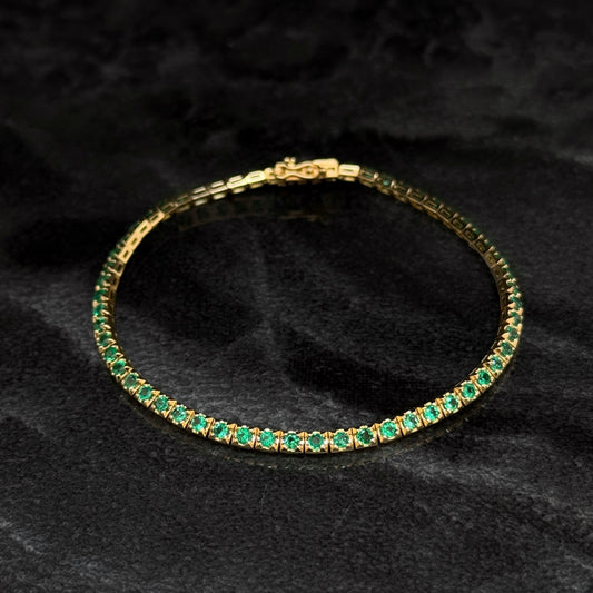 Pulsera Tenis Exclusiva / Esmeraldas Colombianas / Oro 18K
