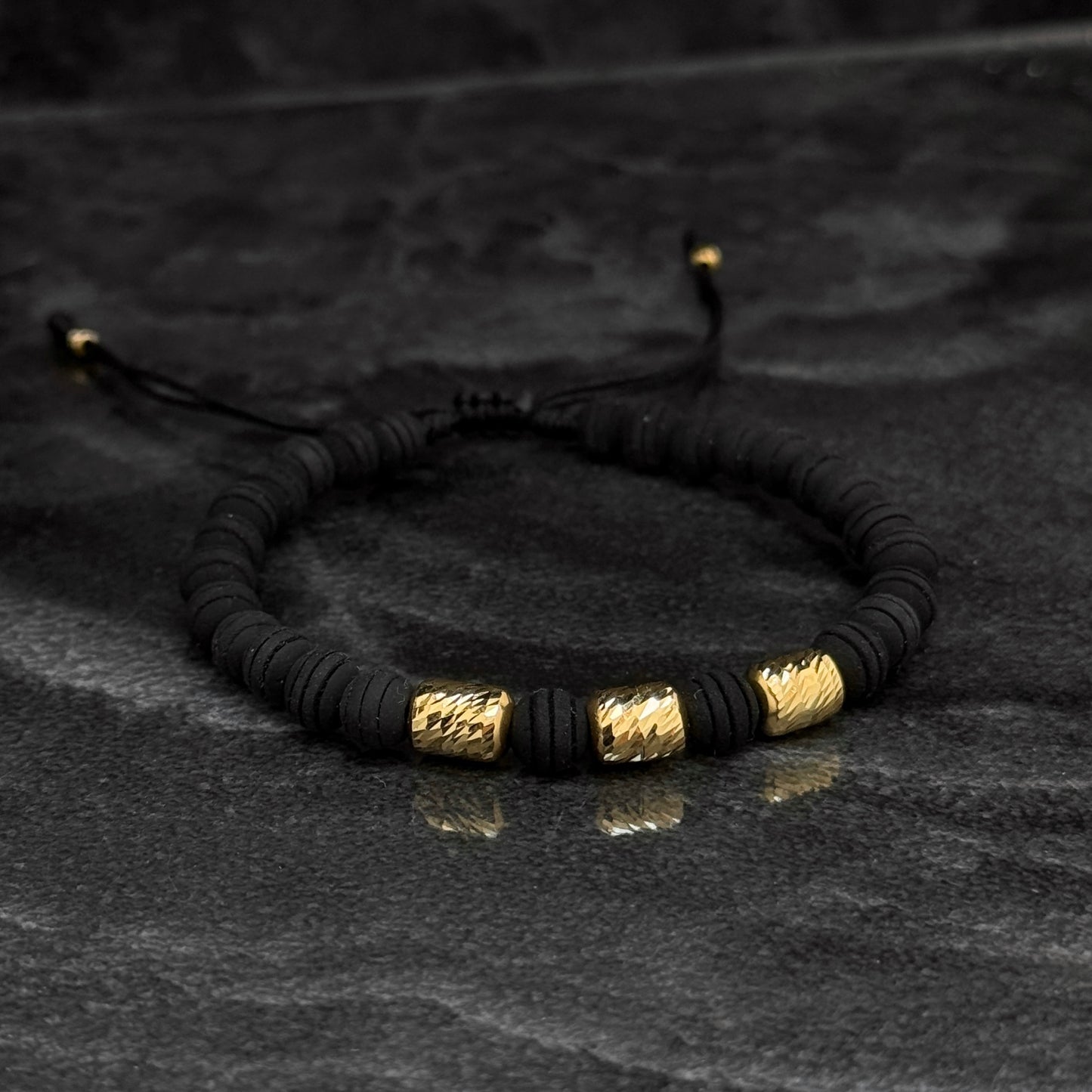 Pulsera Tejida Exclusiva / Cilindros Oro 18K