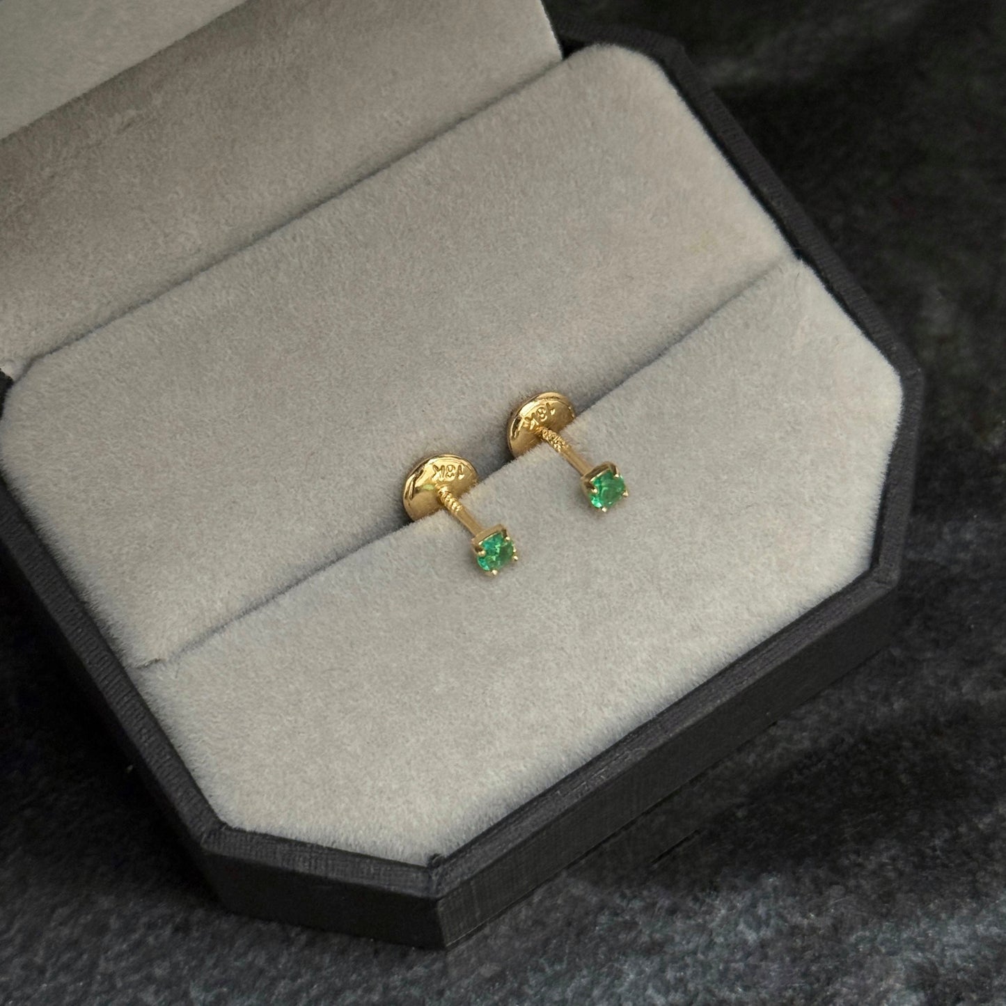 Topos 2.5mm / Esmeraldas Colombianas / Oro 18K