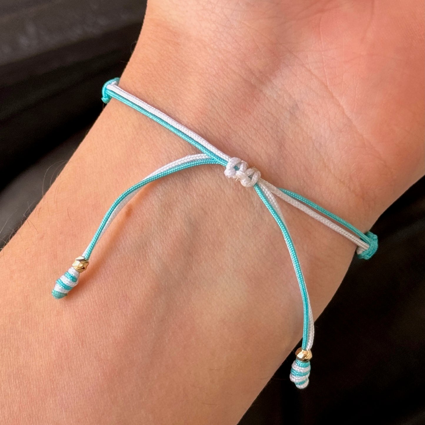 Woven Intertwined Bracelet / 18K Gold Balls