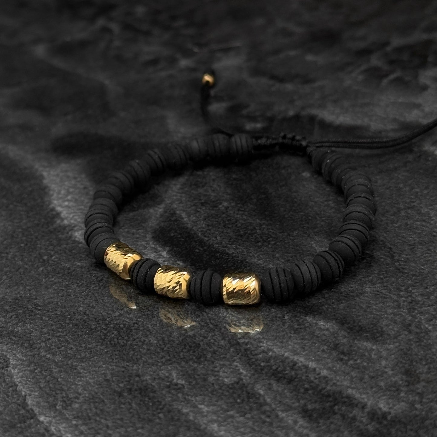 Pulsera Tejida Exclusiva / Cilindros Oro 18K
