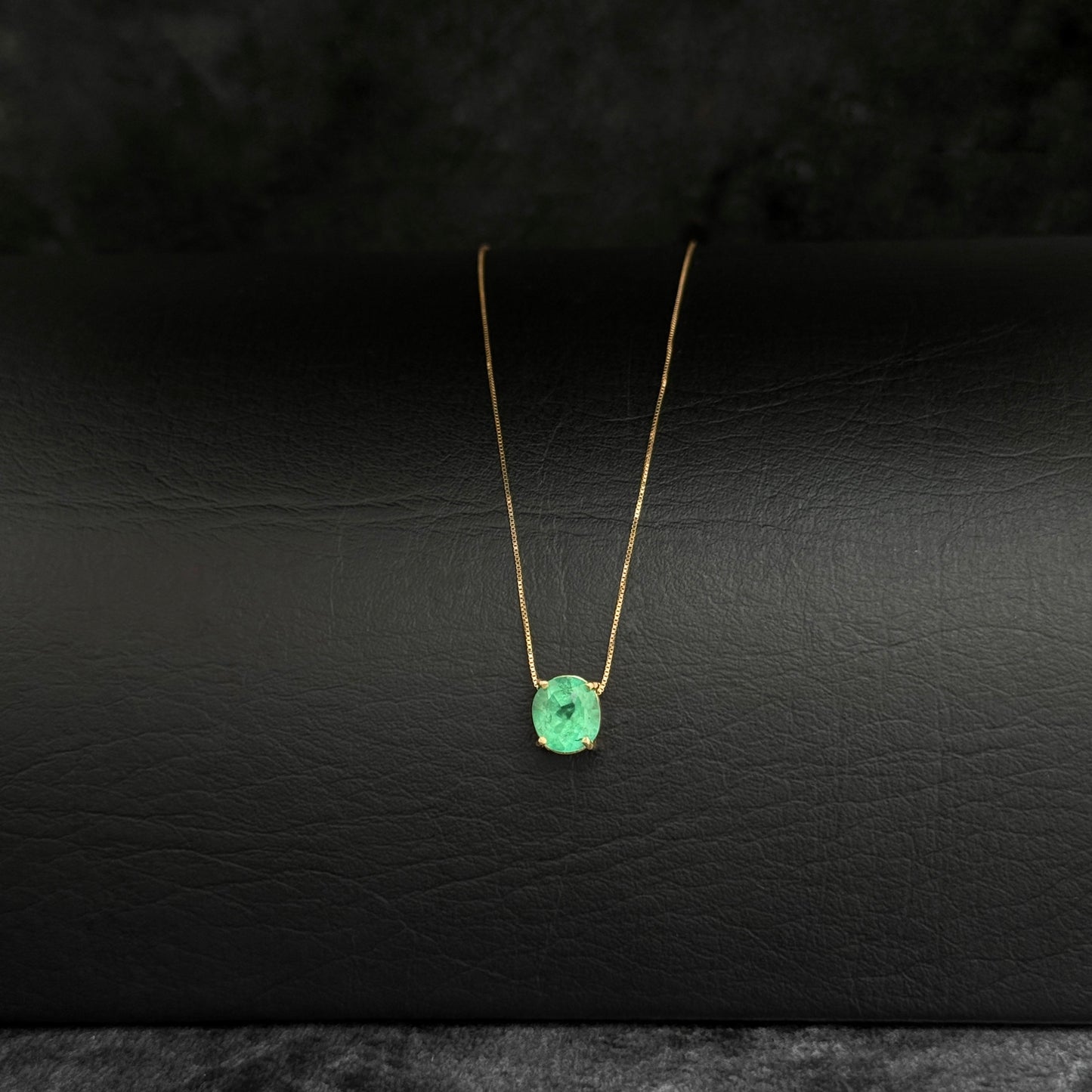 Cadena Veneciana Mini / Dije Esmeralda / Oro 18K