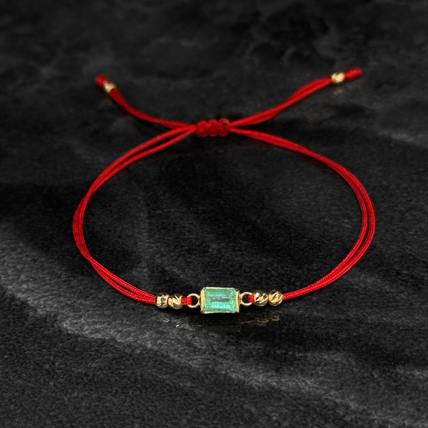 Pulsera Tejida / Esmeralda Colombiana / Oro 18K