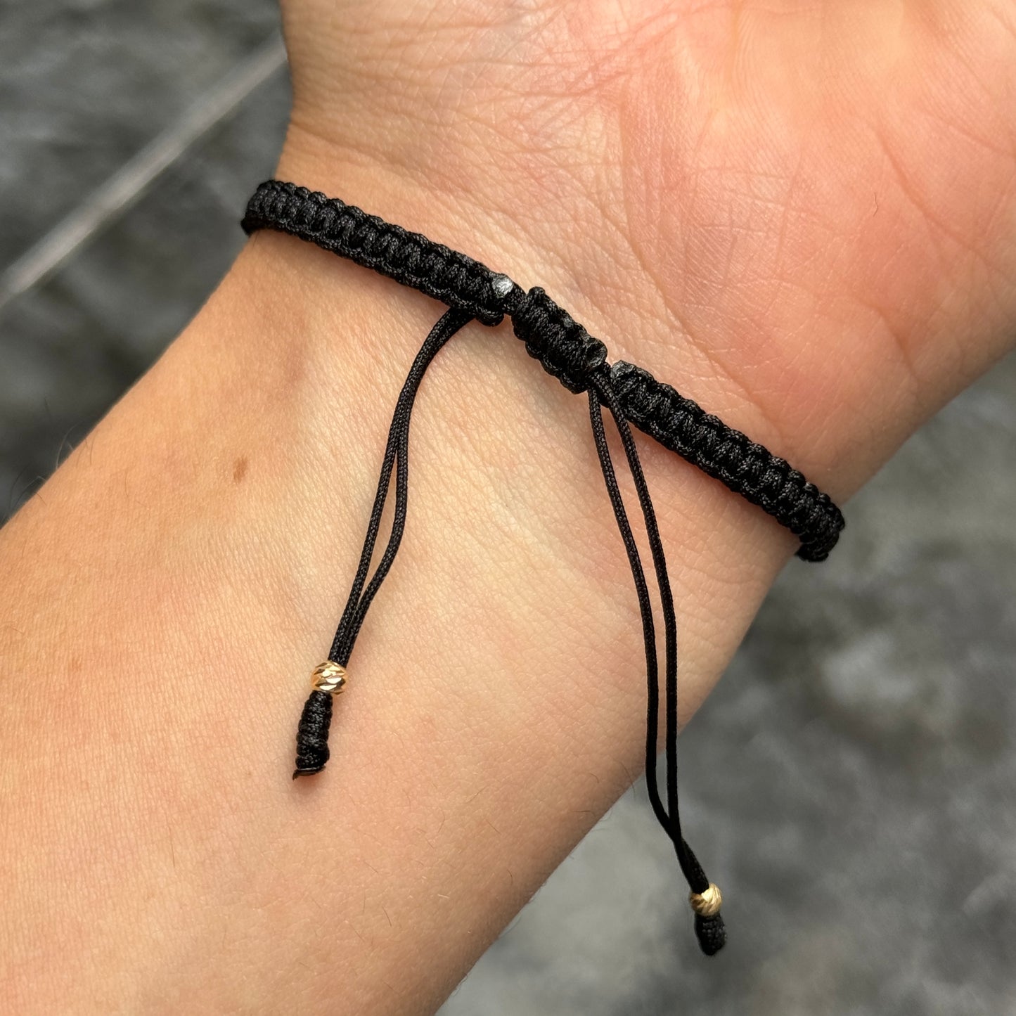 Woven Bracelet / 18K Gold Balls