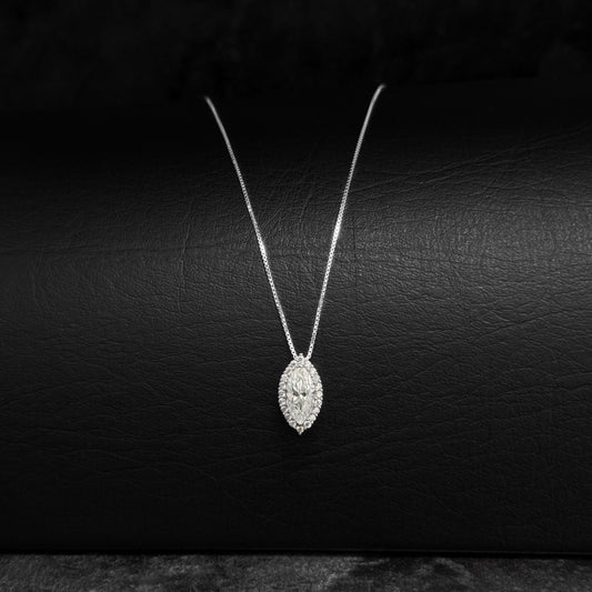 Cadena Veneciana & Dije Moissanita Marquesa / Bajo Fabricación / Plata 925