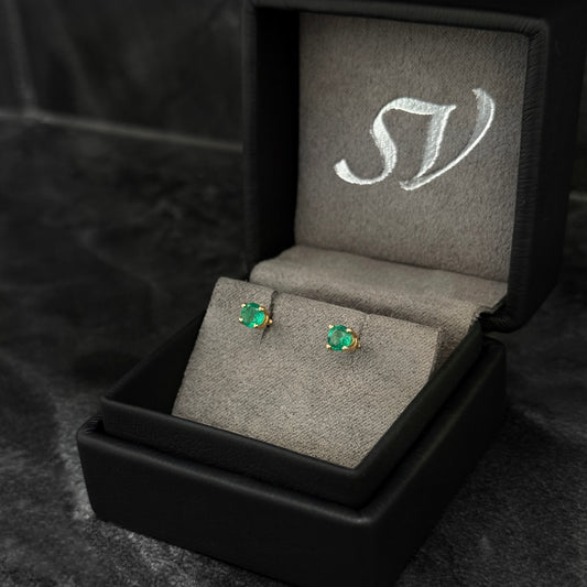 4.2mm moles / Colombian emeralds / 18K gold