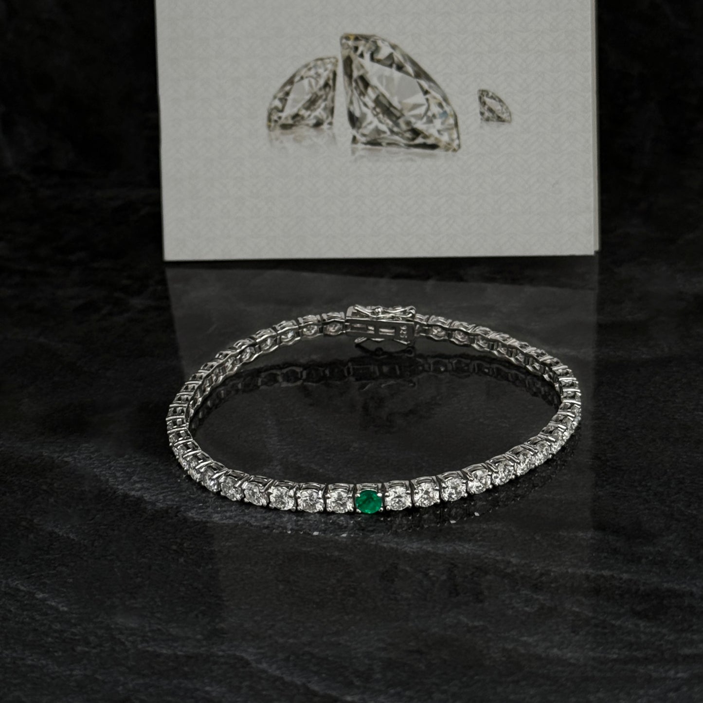 Pulsera Tenis 4mm / Moissanitas / Esmeralda / Plata 925