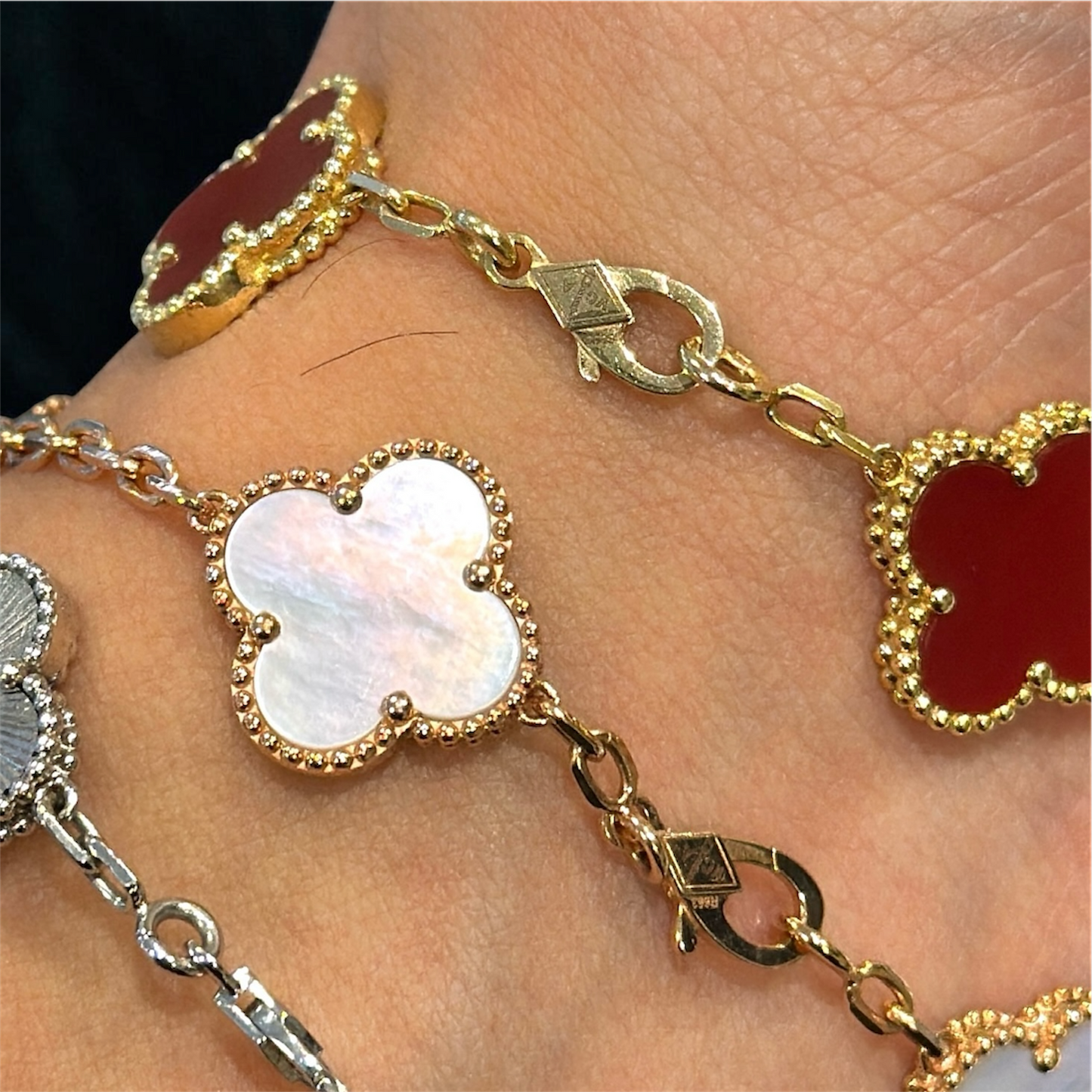Pulsera Lucky Clover “Blue” / Oro Amarillo 18K