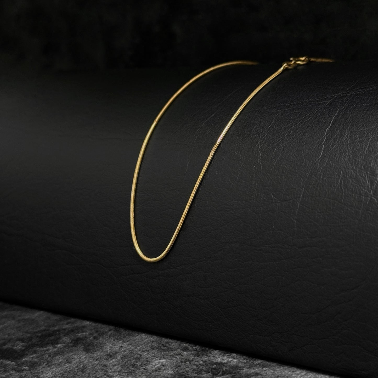 Rattail Chain 1mm x 40cm / 18K Gold