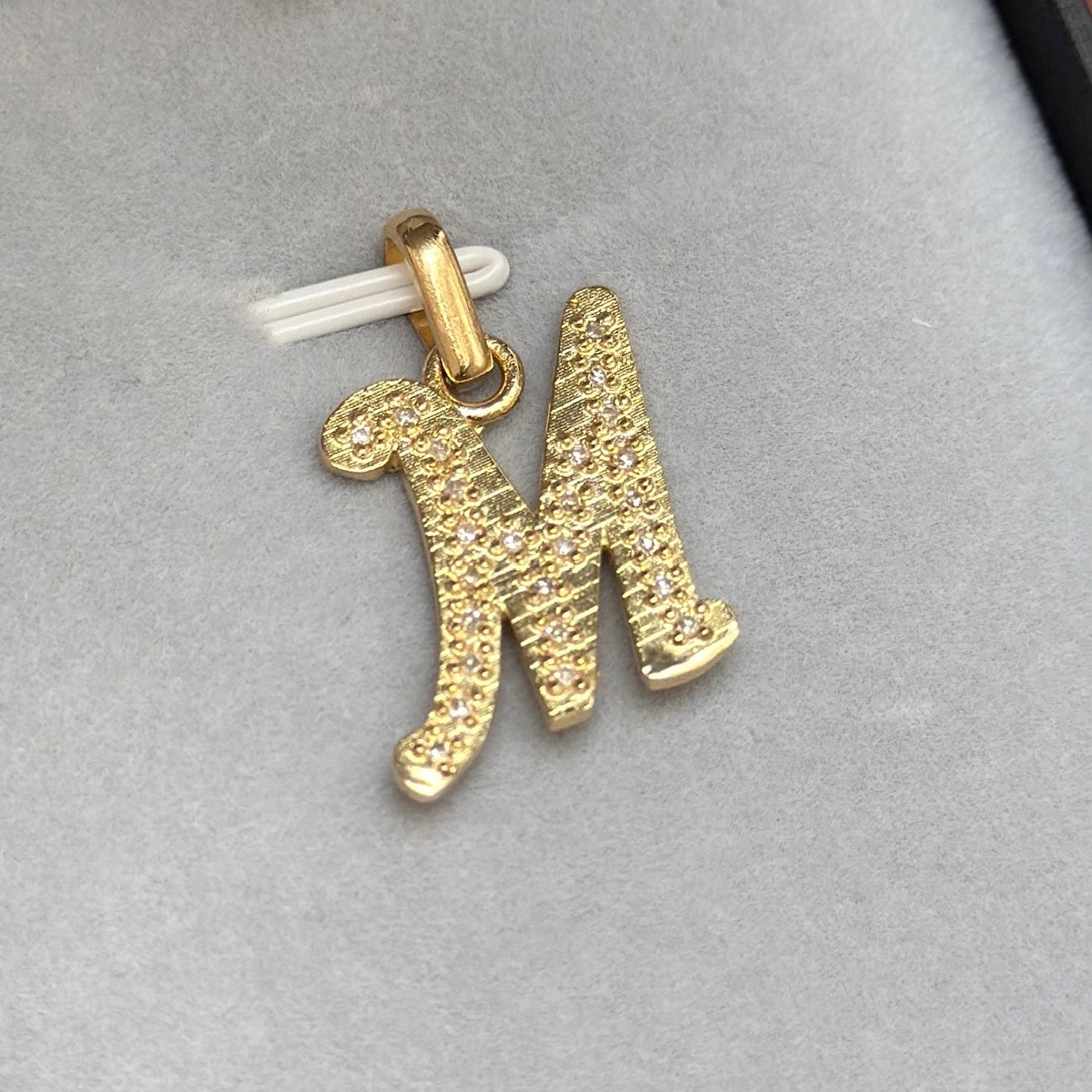 Initial “M” Pendant / Diamonds / 18K Gold
