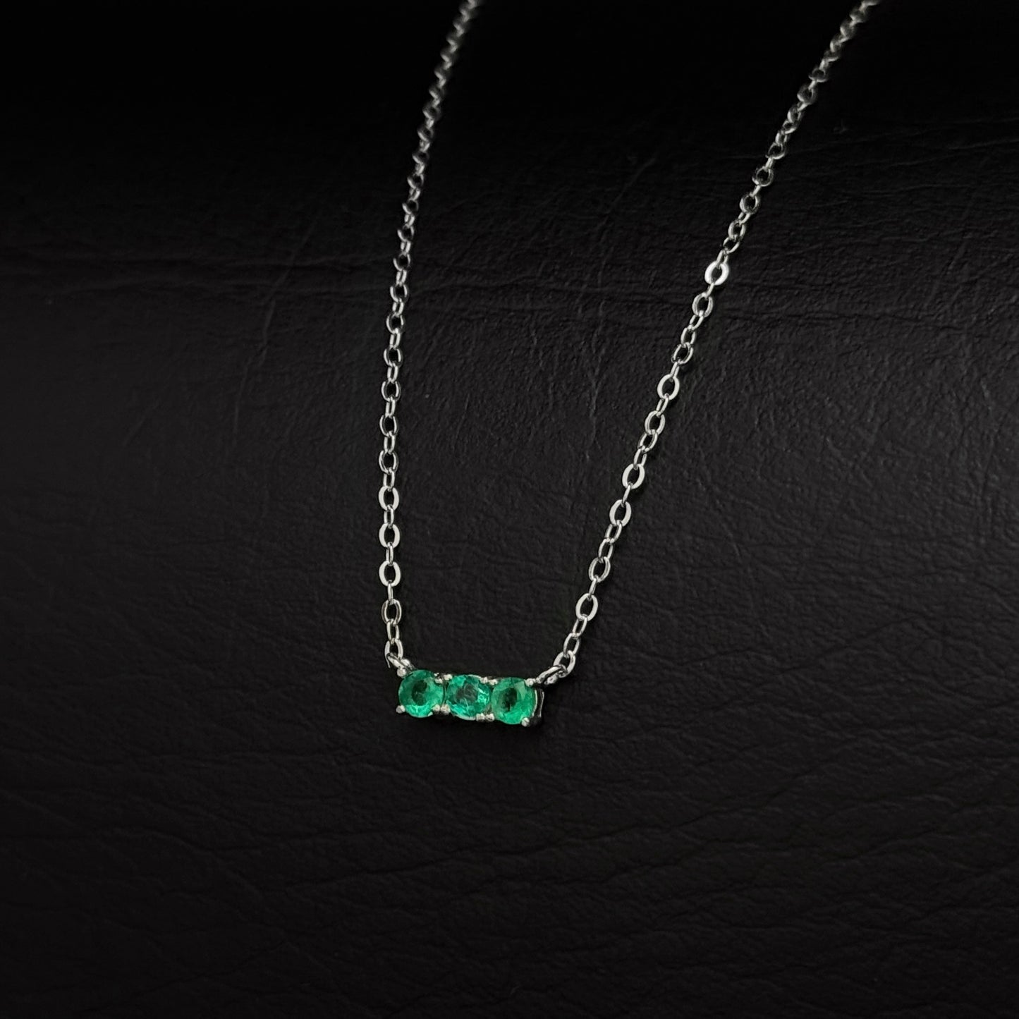 Set Cadena Dije Esmeraldas / Plata 925