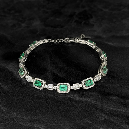 Pulso Exclusivo / Esmeraldas Colombianas / Circones / Plata 925