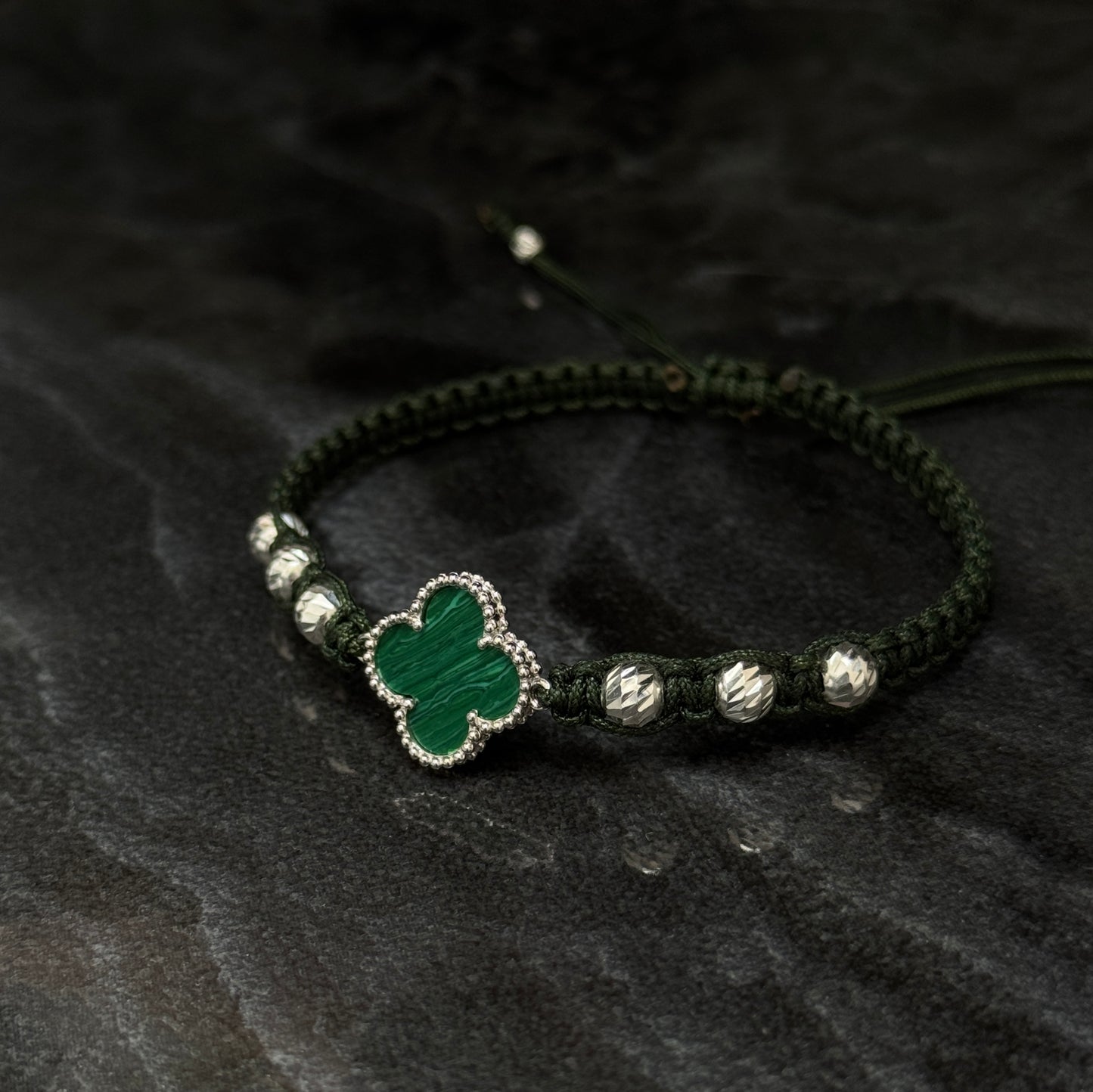 Lucky Clover Bracelet / Green / 925 Silver