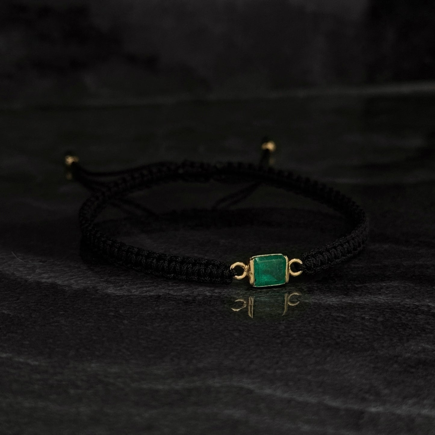 Pulsera Tejida / Esmeralda / Oro 18K