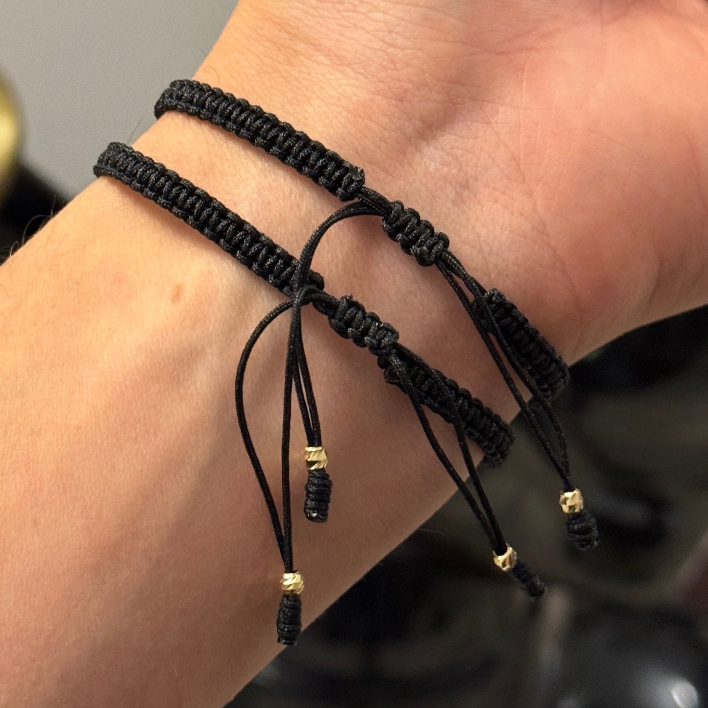 Woven Bracelets / 18K Gold Balls