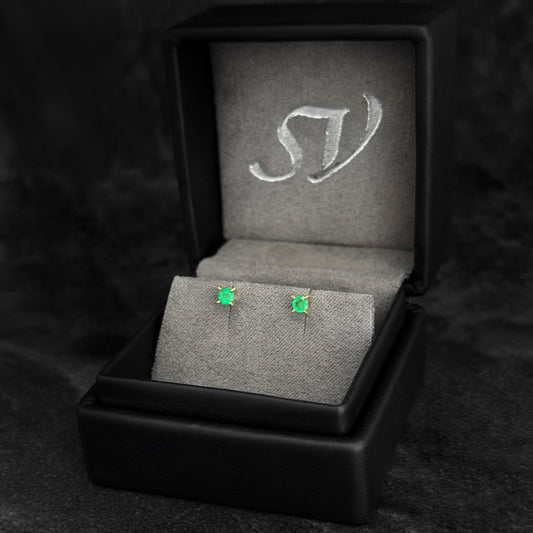 Exclusive 3mm Moles / Colombian Emeralds / 18K Gold