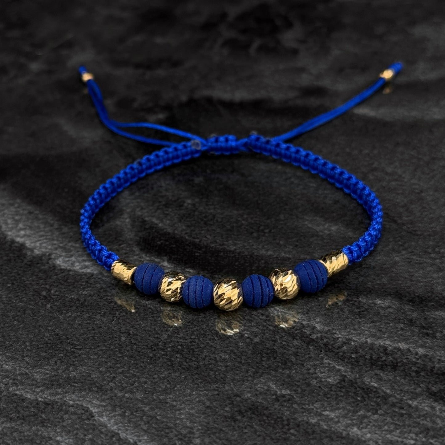 Pulsera Tejida Exclusiva / Cilindros & Balines Oro 18K
