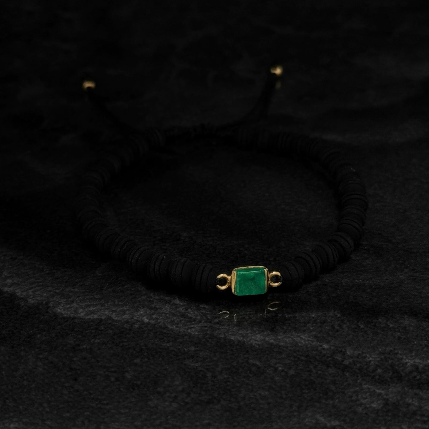 Pulsera Tejida / Esmeralda Colombiana / Oro 18K